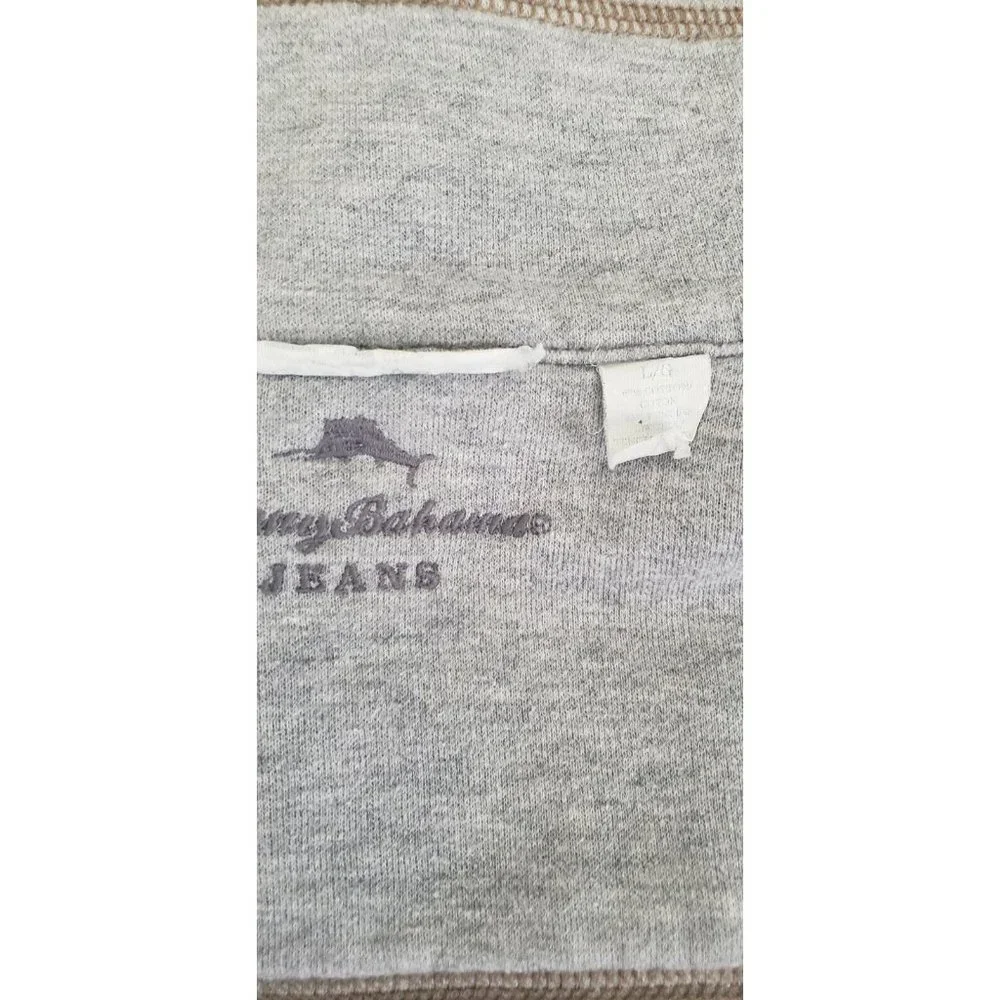 Tommy Bahama Jean 1/4 Zip Sweater Men Large Reversible Neutral Tone Long Sleeve - Picture 7 of 12